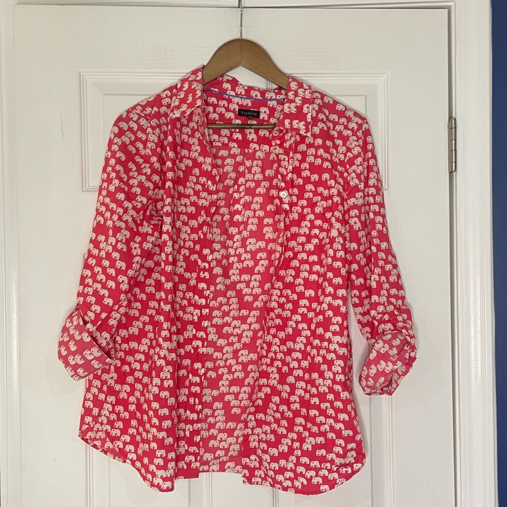 Talbots elephant print button-down shirt - Medium